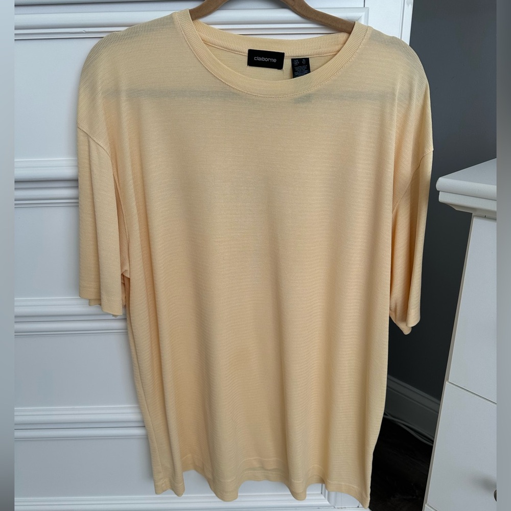Claiborne Men’s Short Sleeve Shirt Yellow Size XL